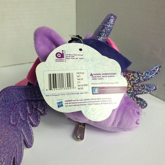 My Little Pony Twilight Sparkle Plush 7" Backpack Purse Clip On Wings Horn NEW - Picture 8 of 10